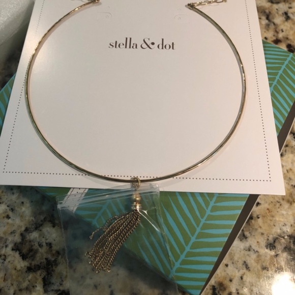 Stella & Dot Jewelry - Stella and Dot Gold Choker with tassel Stella & Dot Jewelry - Stella and Dot Gold Choker with tassel